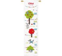 VERVACO Point De Croix Compté Kit DIY Cadeau Mesure De La Hauteur Enfant ANIMAUX DE LA FORÊT Tableau Complet Kit De Broderie Loisir Créatif Maison Décoration ca. 18 x 70 cm Cross Stitch Height Chart