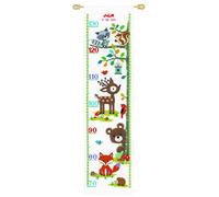 Vervaco Point De Croix Compté Kit DIY Cadeau Mesure De La Hauteur Enfant ANIMAUX DE LA FORÊT Tableau Complet Kit De Broderie Loisir Créatif Maison Décoration ca. 18 x 70 cm Cross Stitch Height Chart