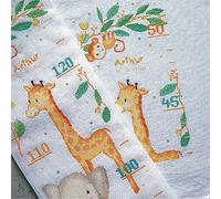 VERVACO Point De Croix Compté Kit DIY Cadeau Mesure De La Hauteur Enfant ANIMAUX DE LA JUNGLE Tableau Complet Kit De Broderie Loisir Créatif Maison Décoration ca. 18 x 70 cm Cross Stitch Height Chart