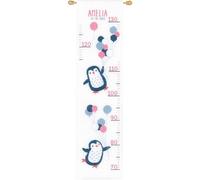 VERVACO Point De Croix Compté Kit DIY Cadeau Mesure De La Hauteur Enfant BONJOUR PINGOUIN Tableau Complet Kit De Broderie Loisir Créatif Maison Décoration ca. 18 x 70 cm Cross Stitch Height Chart