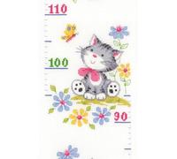 Vervaco Kit point de croix Mesure de la hauteur enfant Chatons jouants Complet 18 x 70 cm