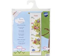 Vervaco Kit point de croix compté – Tableau mesure de la hauteur Chouettes bavardes 18×70 cm
