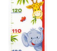 Vervaco Point De Croix Compté Kit DIY Cadeau Mesure De La Hauteur Enfant COUCOU Tableau Complet Kit De Broderie Loisir Créatif Maison Décoration ca. 18 x 70 cm Cross Stitch Height Chart