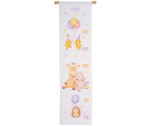 VERVACO Point De Croix Compté Kit DIY Cadeau Mesure De La Hauteur Enfant FÊTE DES ANIMAUX Tableau Complet Kit De Broderie Loisir Créatif Maison Décoration ca. 18 x 70 cm Cross Stitch Height Chart