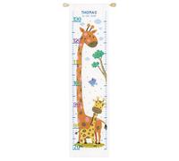 Vervaco Point De Croix Compté Kit DIY Cadeau Mesure De La Hauteur Enfant GIRAFE Tableau Complet Kit De Broderie Loisir Créatif Maison Décoration ca. 18 x 70 cm Cross Stitch Height Chart