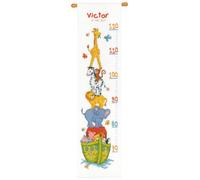 Vervaco Point De Croix Compté Kit DIY Cadeau Mesure De La Hauteur Enfant L'ARCHE DE NOÉ Tableau Complet Kit De Broderie Loisir Créatif Maison Décoration ca. 18 x 70 cm Cross Stitch Height Chart