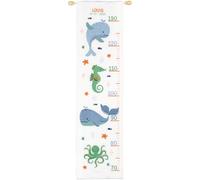 Vervaco Point De Croix Compté Kit DIY Cadeau Mesure De La Hauteur Enfant PLAISIR DES BALEINES Tableau Complet Kit De Broderie Loisir Créatif Maison Décoration ca. 18 x 70 cm Cross Stitch Height Chart