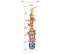 Vervaco Point De Croix Compté Kit DIY Cadeau Mesure De La Hauteur Enfant POPCORN ET AMIS Tableau Complet Kit De Broderie Loisir Créatif Maison Décoration ca. 18 x 70 cm Cross Stitch Height Chart