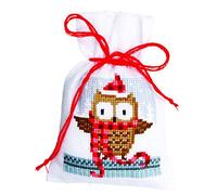 Vervaco Point De Croix Compté Kit Sachet Aromates Complet Set COPAINS DE NOËL II LOT DE 3 De Broderie Loisir Créatif Maison Decoration Cadeau DIY ca. 8 x 12 cm Counted Cross Stitch Embroidery