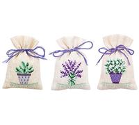 Vervaco Point De Croix Compté Kit Sachet Aromates Complet Set LA PROVENCE LOT DE 3 De Broderie Loisir Créatif Maison Decoration Cadeau DIY ca. 8 x 12 cm Counted Cross Stitch Embroidery
