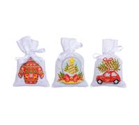 VERVACO Point De Croix Compté Kit Sachet Aromates Complet Set NOËL TYPIQUE LOT DE 3 De Broderie Loisir Créatif Maison Decoration Cadeau DIY ca. 8 x 12 cm Counted Cross Stitch Embroidery