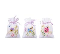 VERVACO Point De Croix Compté Kit Sachet Aromates Complet Set VIOLETTES LOT DE 3 De Broderie Loisir Créatif Maison Decoration Cadeau DIY ca. 8 x 12 cm Counted Cross Stitch Embroidery