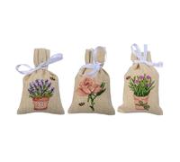 VERVACO Point De Croix Compté Kit Sachet Aromates Complet SetENSEMBLE DE 3 FLEURS De Broderie Loisir Créatif Maison Decoration Cadeau DIY8 x 12 cm Counted Cross Stitch Embroidery