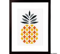 Vervaco Point De Croix Compté Kit Tableau Complet Set ANANAS De Broderie Loisir Créatif Maison Decoration Cadeau DIY ca. 16 x 26 cm Counted Cross Stitch Embroidery