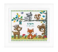 Vervaco Point De Croix Compté Kit Tableau Complet Set ANIMAUX DE LA FORÊT De Broderie Loisir Créatif Maison Decoration Cadeau DIY ca. 28 x 24 cm Counted Cross Stitch Embroidery