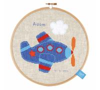 Vervaco Point De Croix Compté Kit Tableau Complet Set AVION II De Broderie Loisir Créatif Maison Decoration Cadeau DIY ca. 20 x 20 cm Counted Cross Stitch Embroidery