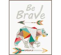 VERVACO Point De Croix Compté Kit Tableau Complet Set BE Brave De Broderie Loisir Créatif Maison Decoration Cadeau DIY ca. 22 x 30 cm Counted Cross Stitch Embroidery, Cotton, Multicolore