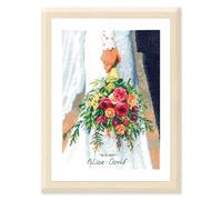 Vervaco Point De Croix Compté Kit Tableau Complet Set BOUQUET DE LA MARIÉE De Broderie Loisir Créatif Maison Decoration Cadeau DIY ca. 21 x 29 cm Counted Cross Stitch Embroidery