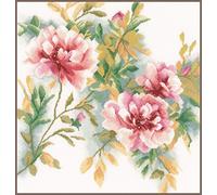 Vervaco Point De Croix Compté Kit Tableau Complet Set BRANCHE DE ROSE De Broderie Loisir Créatif Maison Decoration Cadeau DIY ca. 40 x 40 cm Counted Cross Stitch Embroidery
