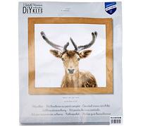 Vervaco Point De Croix Compté Kit Tableau Complet Set CERF De Broderie Loisir Créatif Maison Decoration Cadeau DIY ca. 20 x 20 cm Counted Cross Stitch Embroidery