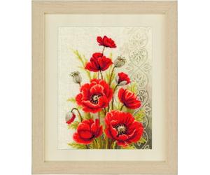 Vervaco Point De Croix Compté Kit Tableau Complet Set COQUELICOTS AVEC MOTIF De Broderie Loisir Créatif Maison Decoration Cadeau DIY ca. 24 x 33 cm Counted Cross Stitch Embroidery