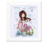 Vervaco Point De Croix Compté Kit Tableau Complet Set GORJUSS SIRÈNE De Broderie Loisir Créatif Maison Decoration Cadeau DIY ca. 18 x 23 cm Counted Cross Stitch Embroidery