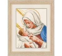 Vervaco Point De Croix Compté Kit Tableau Complet Set MARIE ET JÉSUS De Broderie Loisir Créatif Maison Decoration Cadeau DIY ca. 23 x 27 cm Counted Cross Stitch Embroidery