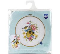 Vervaco Point De Croix Compté Kit Tableau Complet Set MÉSANGES AVEC NICHOIR De Broderie Loisir Créatif Maison Decoration Cadeau DIY ca. 24 x 24 cm Counted Cross Stitch Embroidery