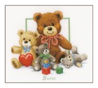 Vervaco Point De Croix Compté Kit Tableau Complet Set OURS EN PELUCHE De Broderie Loisir Créatif Maison Decoration Cadeau DIY ca. 25 x 21 cm Counted Cross Stitch Embroidery