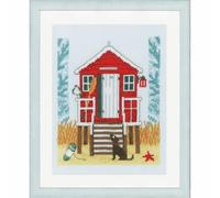 VERVACO Point De Croix Compté Kit Tableau Complet Set Plage De Broderie Loisir Créatif Maison Decoration Cadeau DIY ca. 18 x 21 cm Counted Cross Stitch Embroidery, Cotton, Multicolore