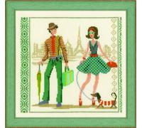 Vervaco Point De Croix Compté Kit Tableau Complet Set VINTAGE À PARIS De Broderie Loisir Créatif Maison Decoration Cadeau DIY ca. 28 x 27 cm Counted Cross Stitch Embroidery