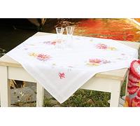 Vervaco Point de Croix compté, Nappe, Fleurs colorées