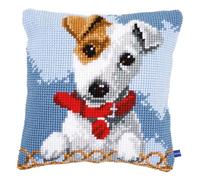 Vervaco Cross Stitch Cushion Kit House Decorating JACK RUSSELL DIY Art & Craft Embroidery Tapestry Kit Creative Activities Art Project For Adults ca.40x40 cm Gift Set