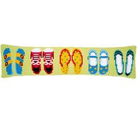 VERVACO Point De Croix Kit Coussin Bas de Porte CHAUSSURE D'ÉTÉ Decoration Manuelle Broderie Kit Adulte Art Creatif Cadeau DIY Cross Stitch Embroidery ca. 80 x 20 cm Cross Stitch Embroidery