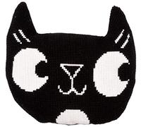 VERVACO Point De Croix Kit Coussin Complet avec Dos CHAT NOIR Decoration Manuelle Broderie Kit Adulte Art Creatif Cadeau DIY ca. 49 x 45 cm