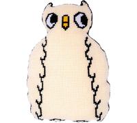 VERVACO Point De Croix Kit Coussin Complet avec Dos CHOUETTE BLANCHE Decoration Manuelle Broderie Kit Adulte Art Creatif Cadeau DIY ca. 36 x 51 cm