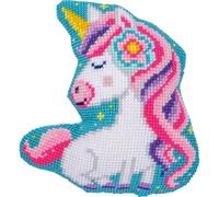 VERVACO Point De Croix Kit Coussin Complet avec Dos LICORNE Decoration Manuelle Broderie Kit Adulte Art Creatif Cadeau DIY 36 x 40 cm Cross Stitch Embroidery