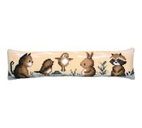 VERVACO Point De Croix Kit Coussin Complet Set AMIS DE LA FORÊTDecoration Manuelle Broderie Kit Adulte Art Creatif Cadeau DIY ca. 80 x 20 cm Cross Stitch Embroidery