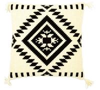 VERVACO Point De Croix Coussin Complet Set Folklorique Decoration Manuelle Broderie Kit Adulte Art Creatif Cadeau DIY Cross Stitch Embroidery ca. 40 x 40 cm, Coton, Design #4