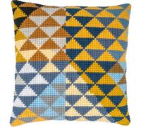 VERVACO Point De Croix Kit Coussin Complet Set GÉOMÉTRIQUE Decoration Manuelle Broderie Kit Adulte Art Creatif Cadeau DIY Cross Stitch Embroidery ca. 40 x 40 cm, Couleurs variées