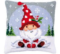 VERVACO Cross Stitch Cushion Kit House Decorating CHRISTMAS GNOME DIY Art & Craft Embroidery Tapestry Kit Creative Activities Art Project For Adults ca.40x40 cm Gift Set