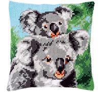 VERVACO Point De Croix Kit Coussin Complet Set KOALA AVEC BÉBÉ Decoration Manuelle Broderie Kit Adulte Art Creatif Cadeau DIY Cross Stitch Embroidery ca. 40 x 40 cm