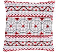 VERVACO Point De Croix Kit Coussin Complet Set MOTIF NORVÉGIEN Decoration Manuelle Broderie Kit Adulte Art Creatif Cadeau DIY Cross Stitch Embroidery ca. 40 x 40 cm