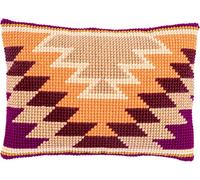 VERVACO Point De Croix Kit Coussin Complet Set MOTIFS KELIM Decoration Manuelle Broderie Kit Adulte Art Creatif Cadeau DIY Cross Stitch Embroidery ca. 40 x 28 cm