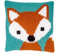 Vervaco Point De Croix Kit Coussin Complet Set RENARD Decoration Manuelle Broderie Kit Adulte Art Creatif Cadeau DIY Cross Stitch Embroidery ca. 25 x 25 cm