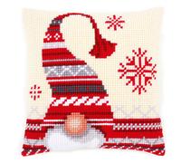Vervaco Point de Croix Kit - Coussin : Noël Elf - 40x40cm Imprimé Gros Noël