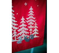 VERVACO Point De Croix Pré-Imprimé Chemin Arbres DE NOËL ET Animaux Broderie Kit Complet Adulte Loisir Créatif Maison Decoration Manuelle Table Cadeou DIY ca. 30 x 105 cm, Coton, Multicolore