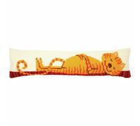 VERVACO Rote Katze Kit Bas de Porte au Point de Croix Chat drôle, Coton, Design #5, ca. 80 x 20 cm