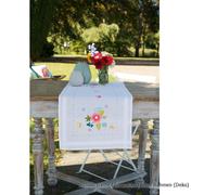 Vervaco Set de broderie de chemin de table imprimé "Fleurs de printemps", motif de broderie dessiné