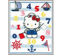 Vervaco Set de point de croix "Hello Kitty is learning", modèle de comptage, 28x35cm
